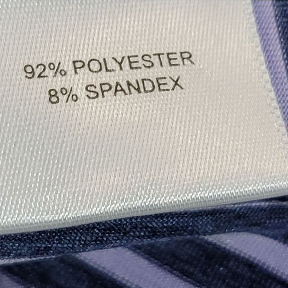 Peter Millar Crowm Craft Mens Golf Polo Shirt Size 2XL Purple Navy Blue Striped - Picture 7 of 12